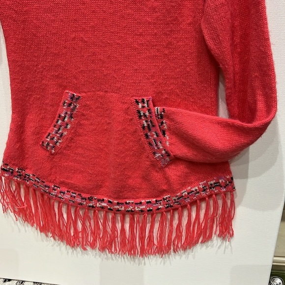 The Alpaca Connection Hooded sweater with fringe size small - Picture 3 of 11